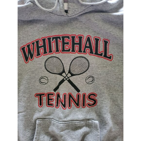 Whitehall Tennis Hoodie Grey Youth L Large Kangaroo Pockets Some Distress - Picture 2 of 11